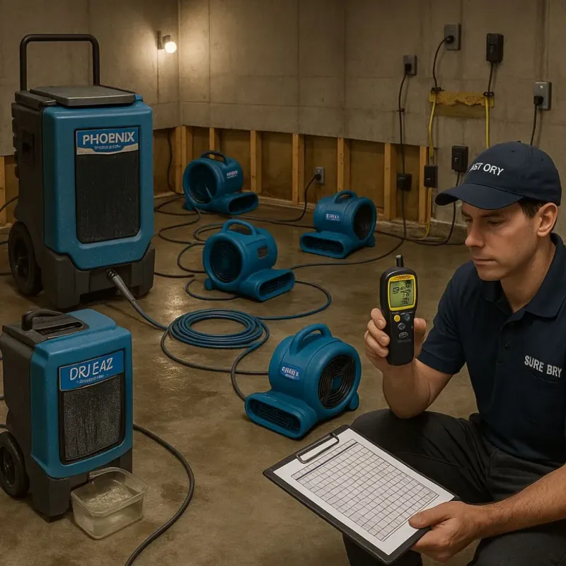 Structural Drying and Dehumidification process in Aiea, HI